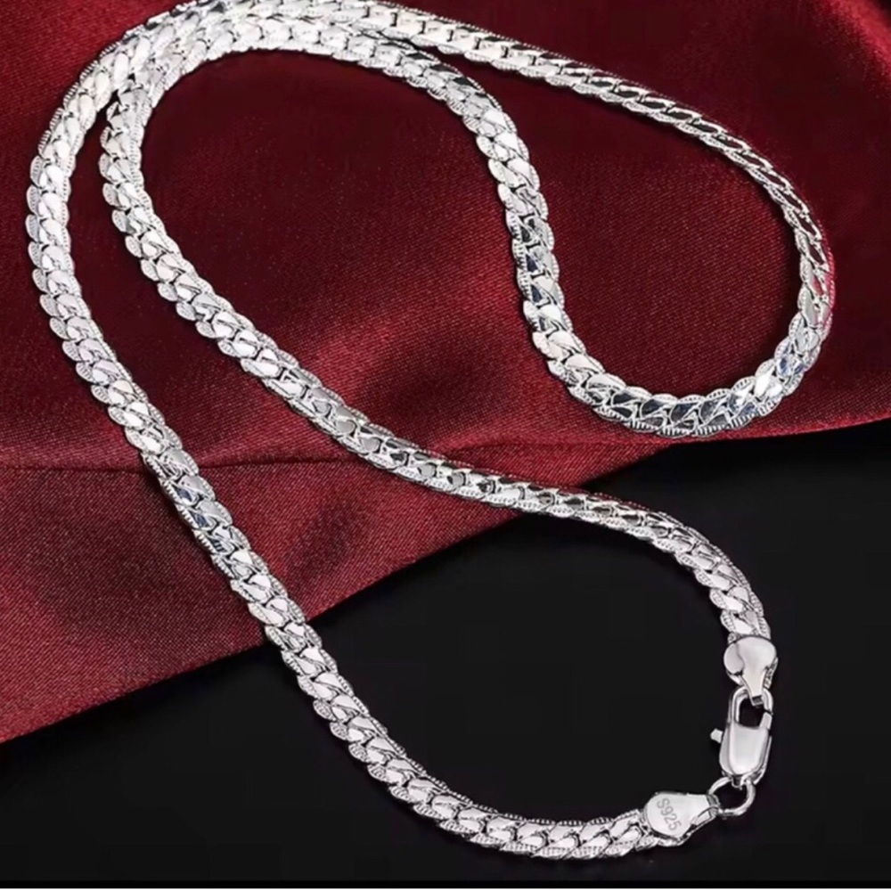 24” Sterling Silver Flat Wheat Chain Necklace